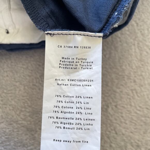 J Lindeberg Shorts Mens 32 Blue Linen Blend Golf Activewear Casual Classic - Picture 5 of 9